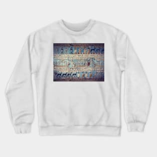 Egyptian goddess and gods, hieroglyphics, ancient relief Crewneck Sweatshirt